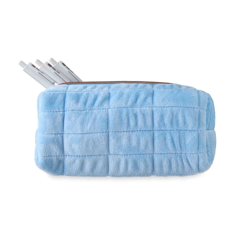 Soft Quilted Pencil Pouch – Stylish Zippered Organizer for School & Travel