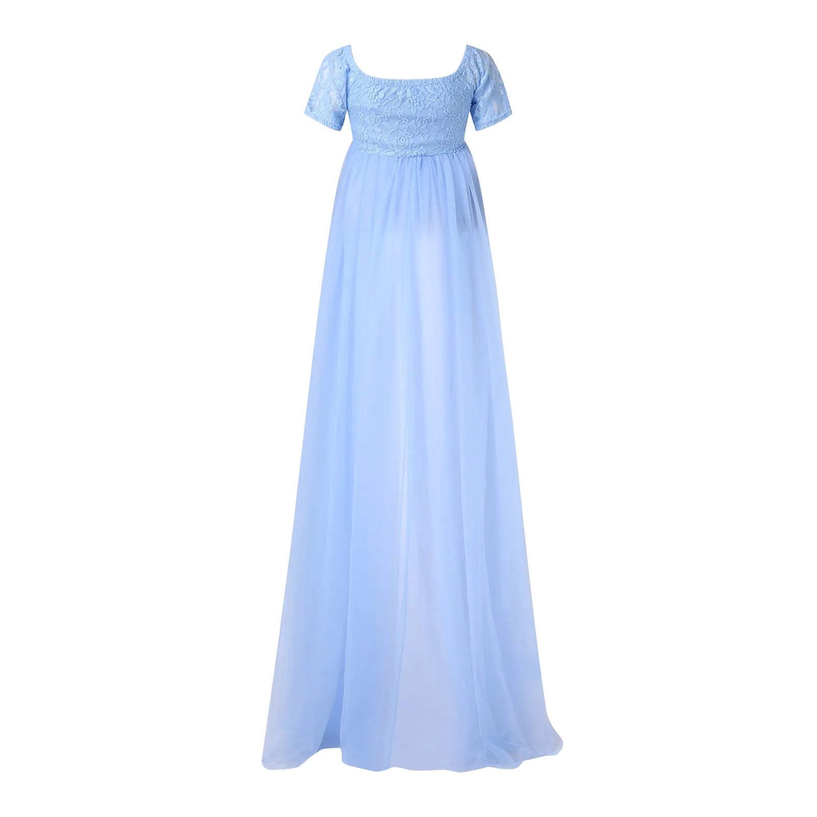 Elegant Lace Maternity Dress – Large Swing Pregnancy Gown for Weddings, Breastfeeding-Friendly Photoshoot Outfit
