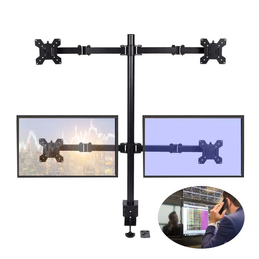 4-Arm Heavy-Duty Multi Monitor Stand – Fits 10″–27″ Screens Vertical Desktop Mount for 4 Displays