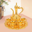 Vintage Turkish Tea & Coffee Serving Set with Pot and 6 Ornate Cups