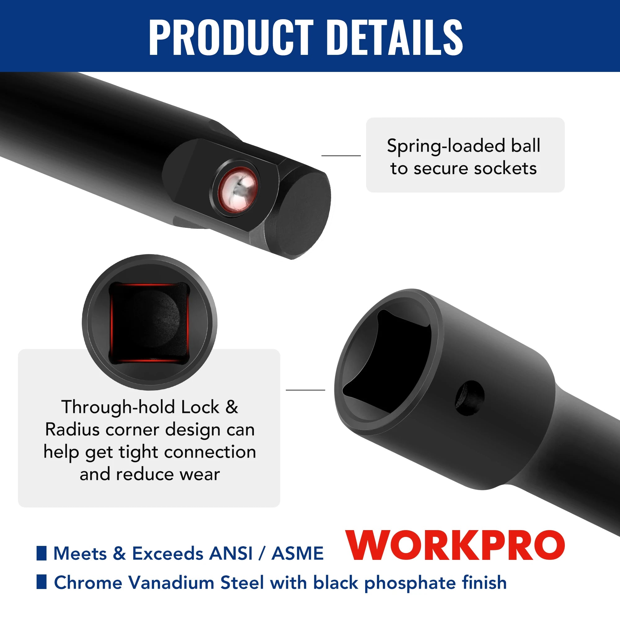 18-Piece Drive Tool Accessory Set – Magnetic Socket Adapters, Extension Bars & Universal Joints 🔧