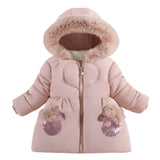 Solid Colour Fleece Hooded Zip-Up Jacket for Toddler Girls (Ages 1-4)