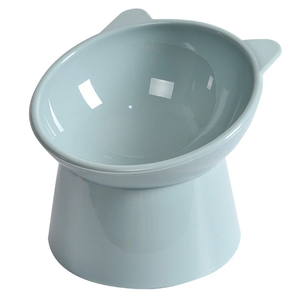 Tilted Elevated Cat Food Bowl – Ergonomic Raised Anti-Vomiting Feeder for Flat-Faced Cats & Small Dogs