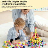 166PCS Magnetic Balls & Sticks Construction Set – Colorful 3D Learning STEM Building Blocks for Kids, DIY Cognitive Educational Toys