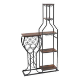 11-Bottle 5-Tier Freestanding Wine Baker’s Rack with Glass Holder & Storage Shelves