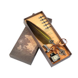 Retro Calligraphy Dip Pen Aulic Quill Oblique – Vintage Fountain Writing Set with 5 Nibs