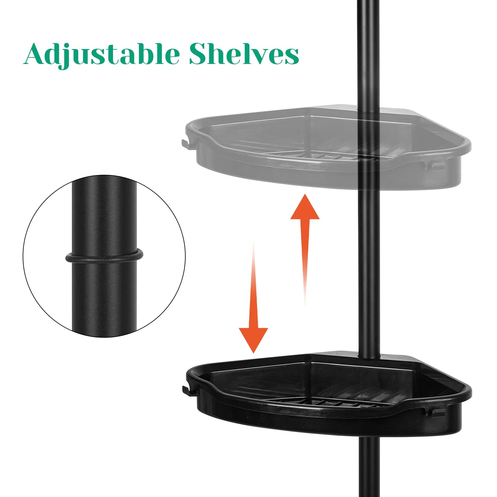4-Layer Telescopic Corner Storage Rack – Adjustable Height Bathroom Shower Organizer