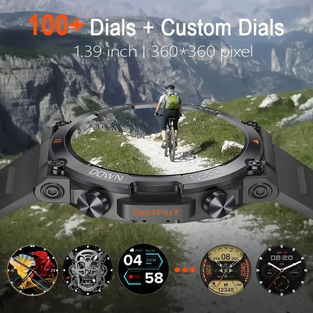 Rugged Military Smart Watch for Men – 100+ Sport Modes, Bluetooth Calling & Ultra-Long Battery Life 💥⌚