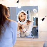 10X Magnifying LED Vanity Mirror – Flexible Suction Mirror with 360° Swivel for Bathroom, Home & Travel