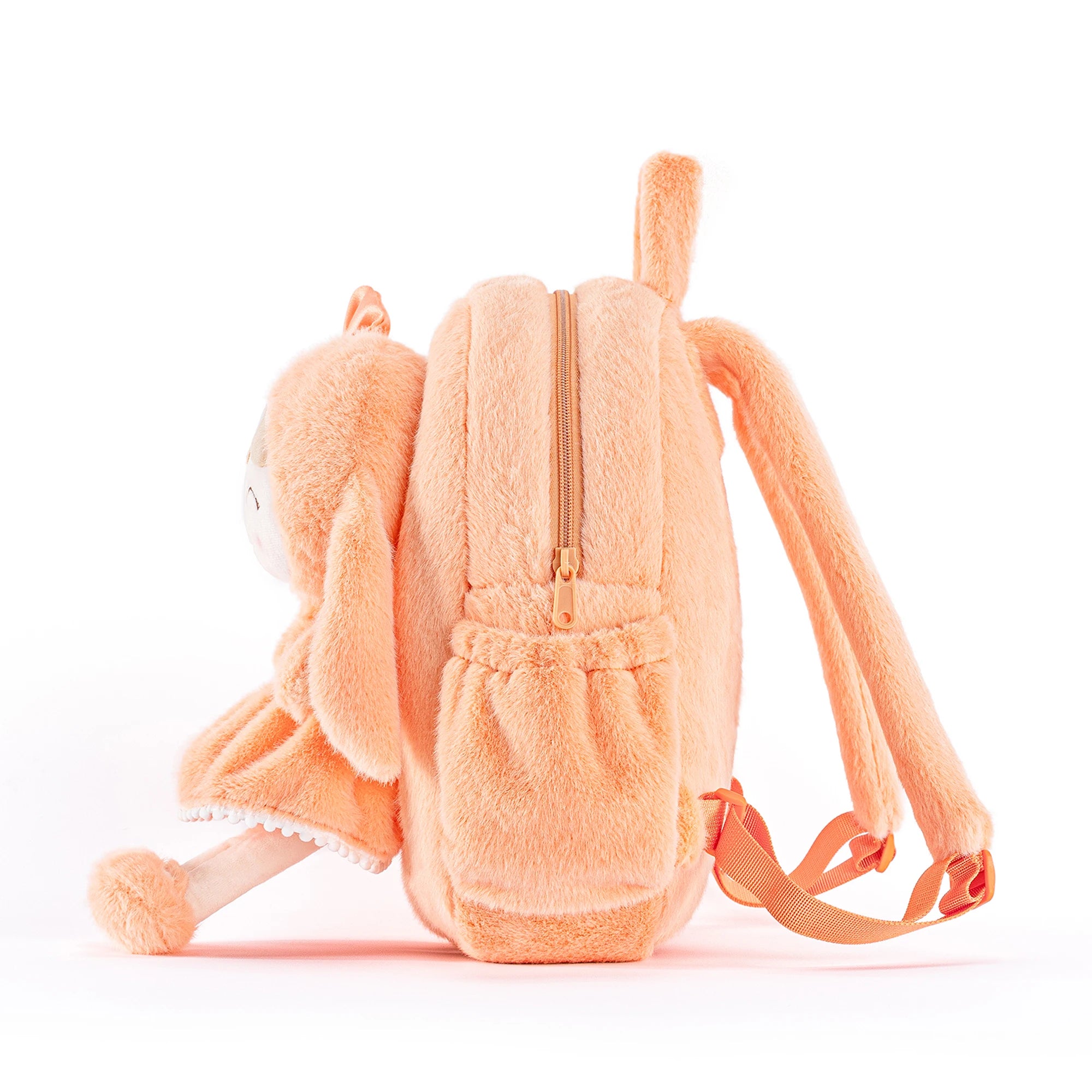 Gloveleya Snow Plush Rabbit Backpack – Orange Edition | Soft Animal Baby Bag for Toddlers & Baby Shower Gift