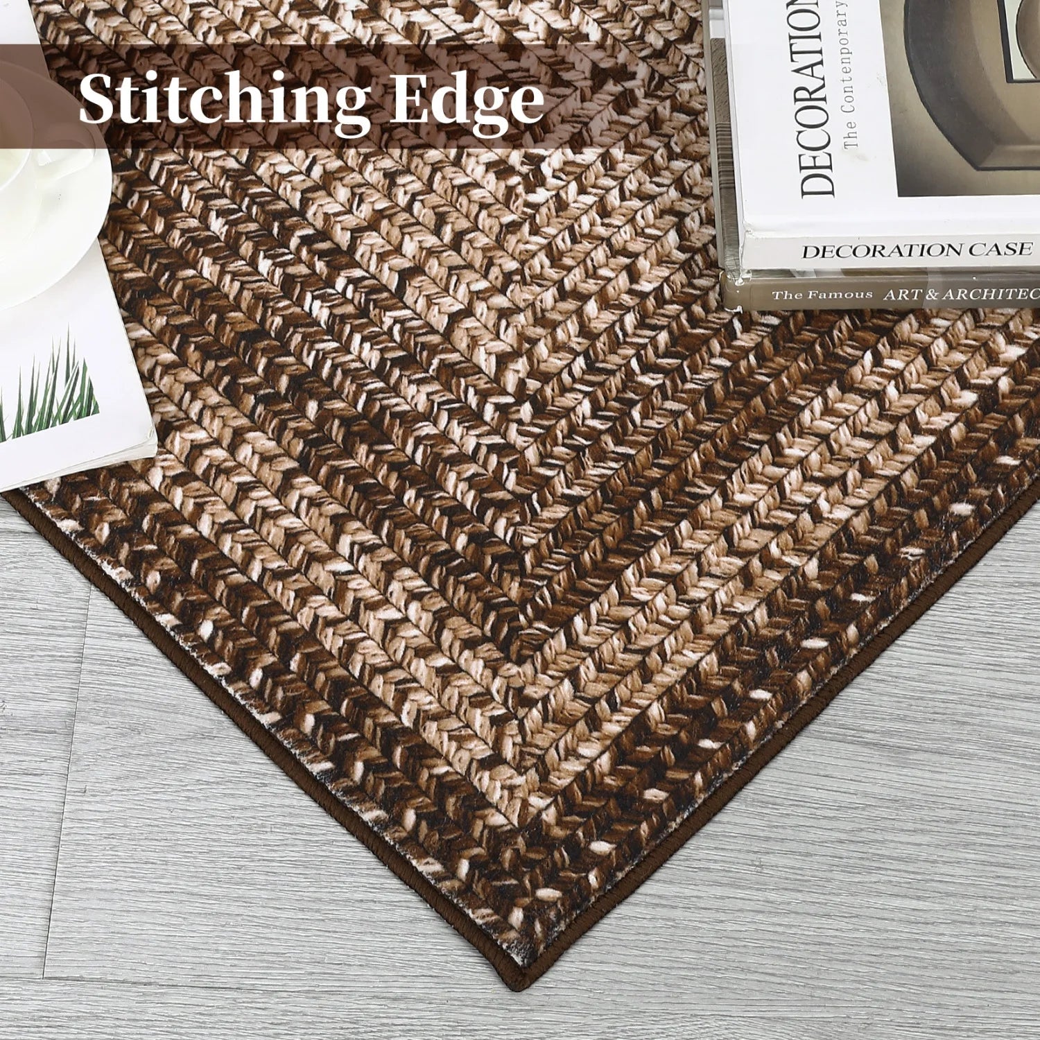 Washable Modern Braided Area Rug – Large Non-Slip Carpet for Living Room & Bedroom Floor Décor