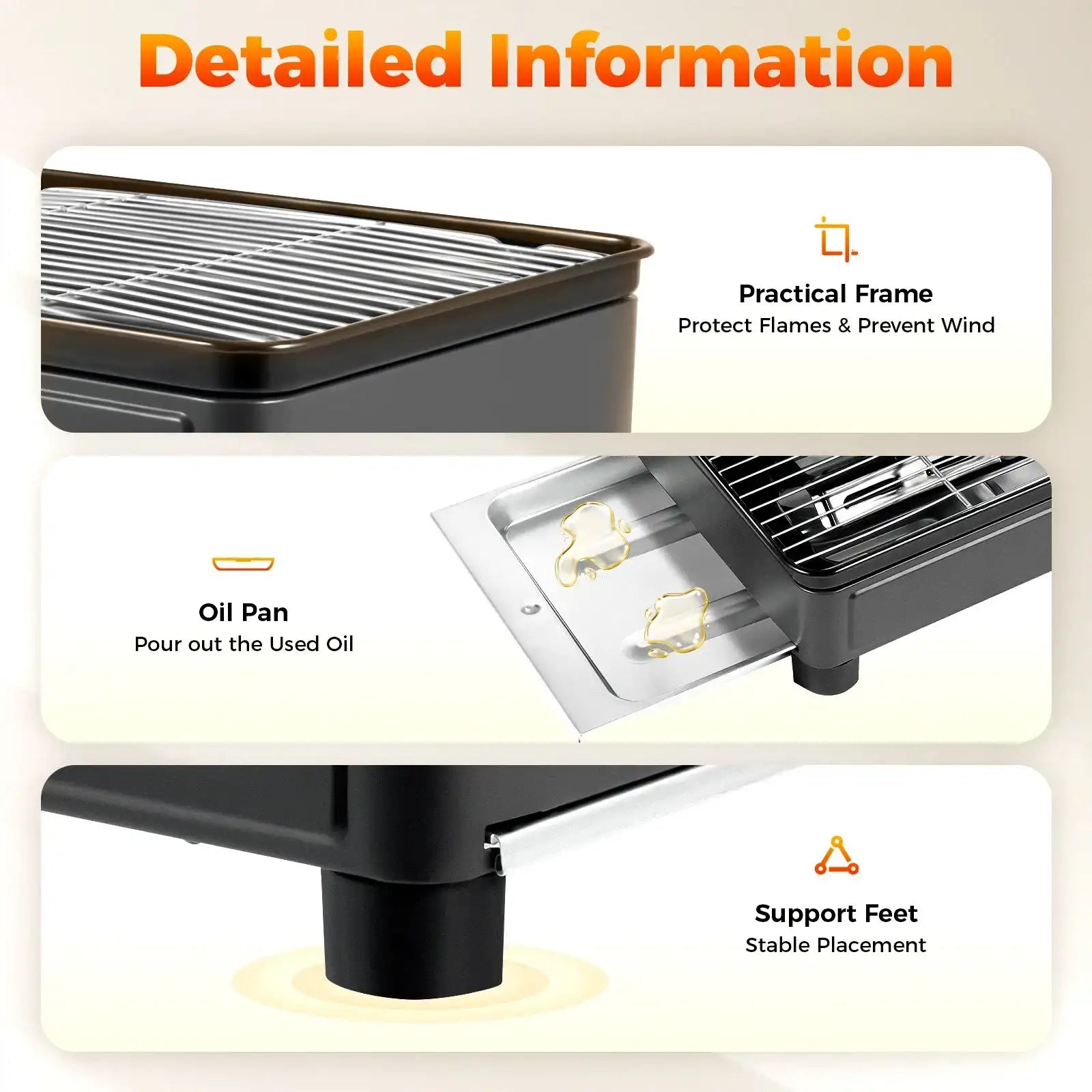 Portable Butane Gas Grill Stove with Dual Inlets, Adjustable Firepower & Carrying Case – Outdoor Camping BBQ