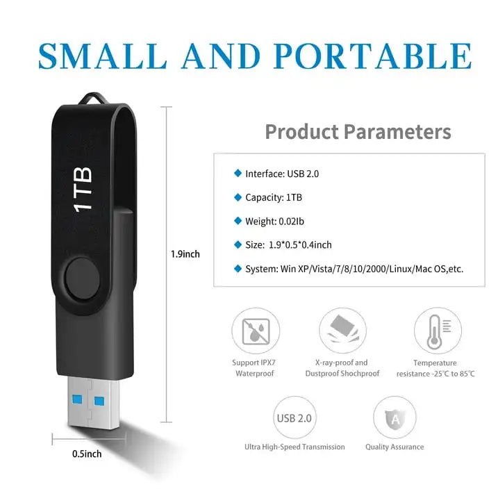 1TB USB Flash Drive – High-Capacity Portable Memory Stick for PC, Laptop & Computer Data Storage and File Transfer