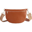Women’s Woven Crossbody Sling Bag – PU Leather Belt Fanny Pack, Chest & Shoulder Bum Bag for Travel, Casual & Daily Wear