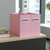 Collapsible File Organizer Box – 2-Pack Portable Storage with Handle for Office & Home (Pink) 📁