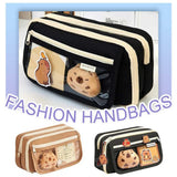 9-Layer Kawaii Capybara Zipper Pencil Case with Stickers – Canvas Stationery Storage Pouch