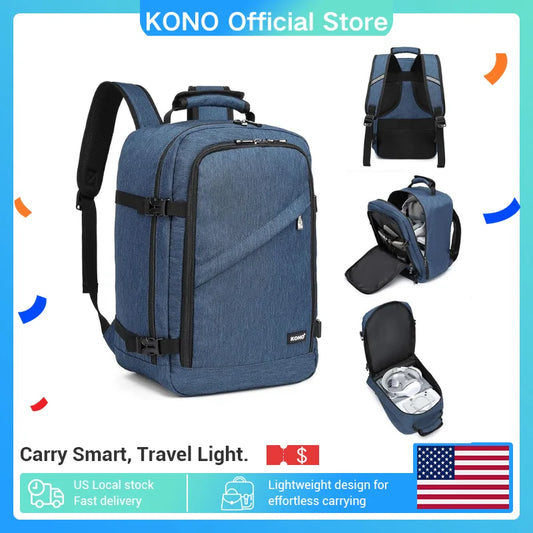 KONO 20L Carry-On Backpack – 40x25x20 cm Cabin Size Travel Hand Luggage