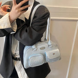 Retro Y2K Under-Arm PU Leather Bag for Women – Multi-Pocket Shoulder Tote & Casual Designer Satchel