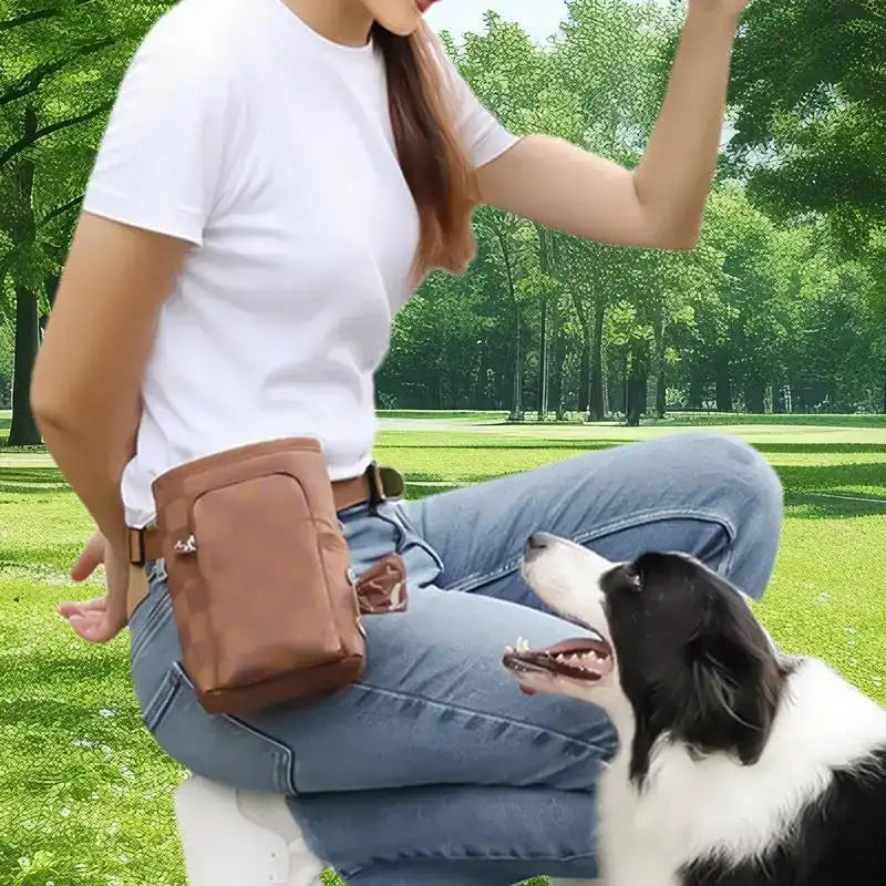 Magnetic Buckle Dog Treat Training Pouch – Waist Bag for Outdoor Training & Snack Rewards