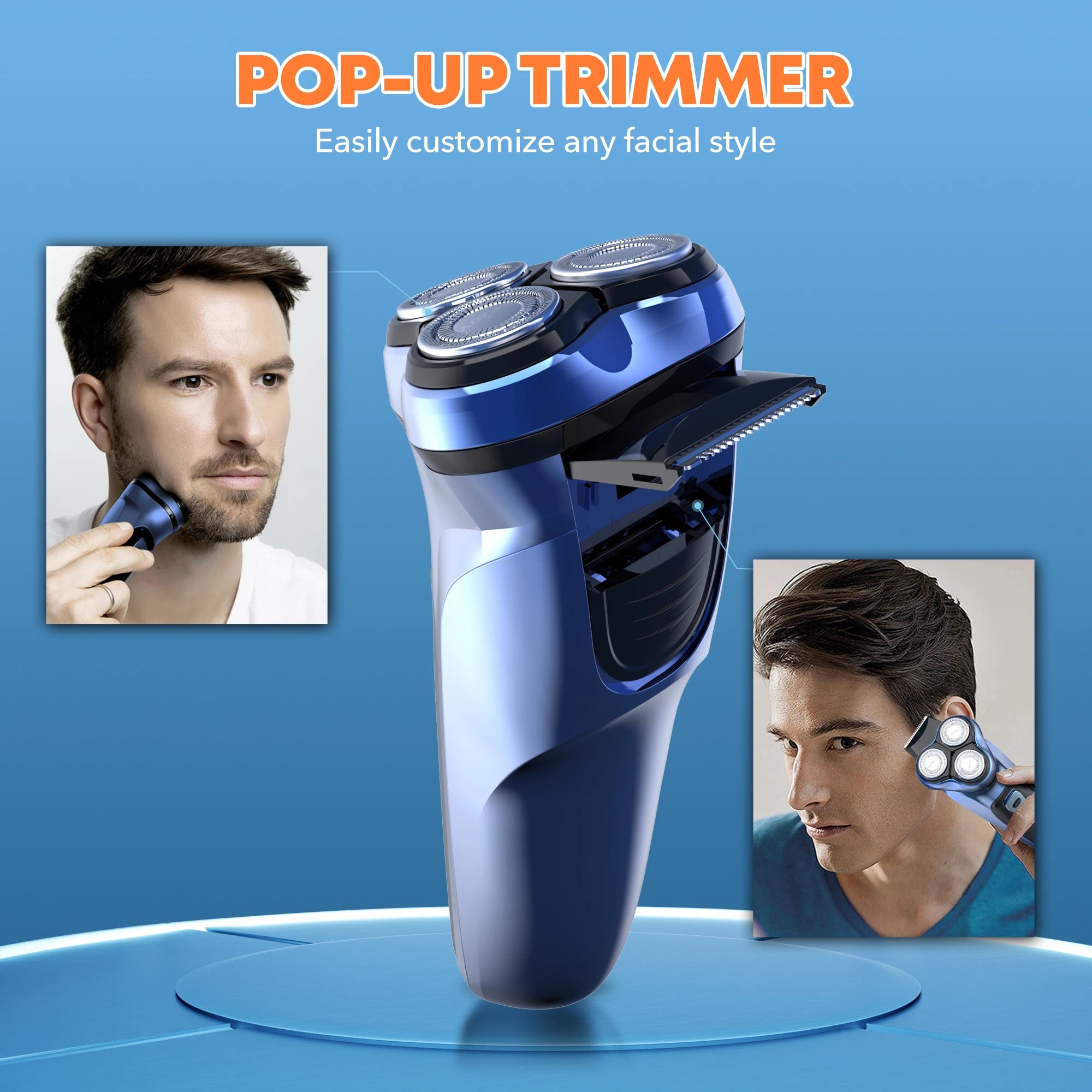 Sejoy Electric Razor – USB‑C Rechargeable Rotary Shaver with 3D Floating Heads & Pop‑Up Trimmer for Travel 🧳🪒