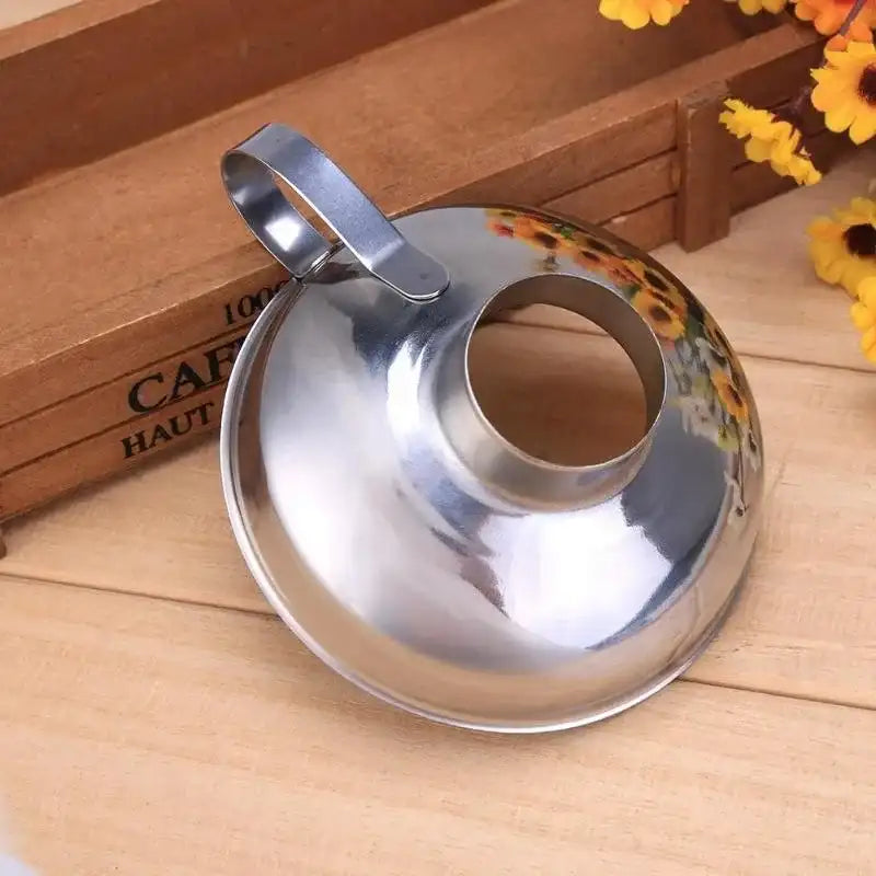 Stainless Steel Wide-Mouth Canning Funnel – Wide Hopper for Oils, Wine & Kitchen Use