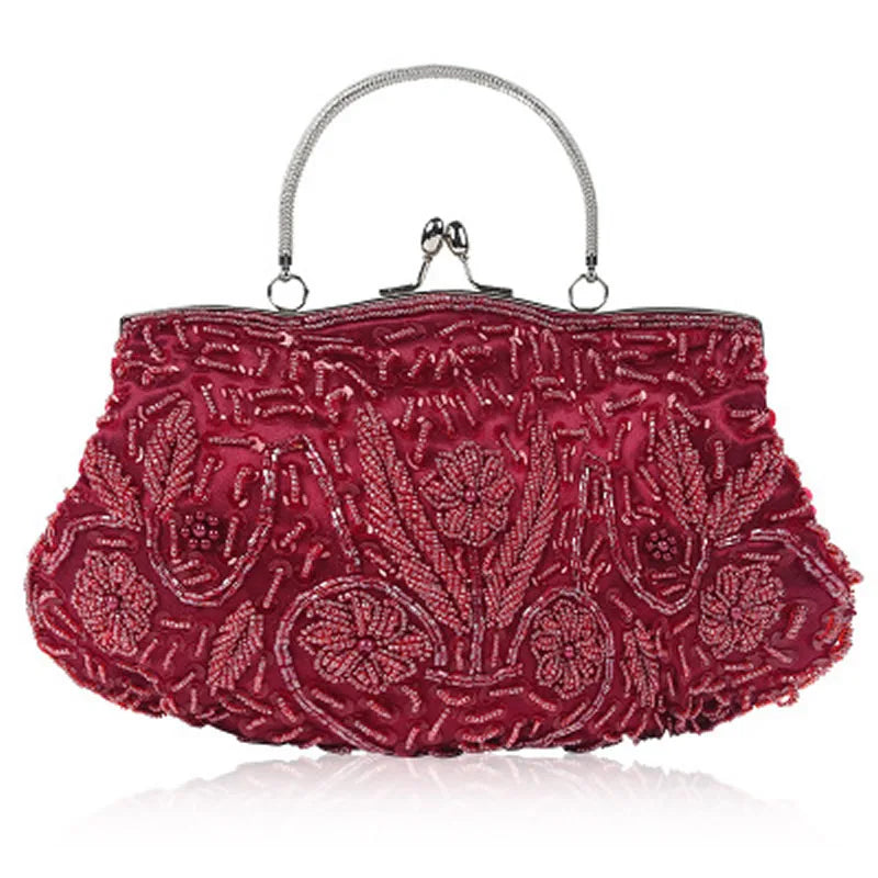 Retro Beaded Embroidered Clutch Bag – Elegant Handmade Mini Handbag for Women, Weddings, Parties & Special Gifts