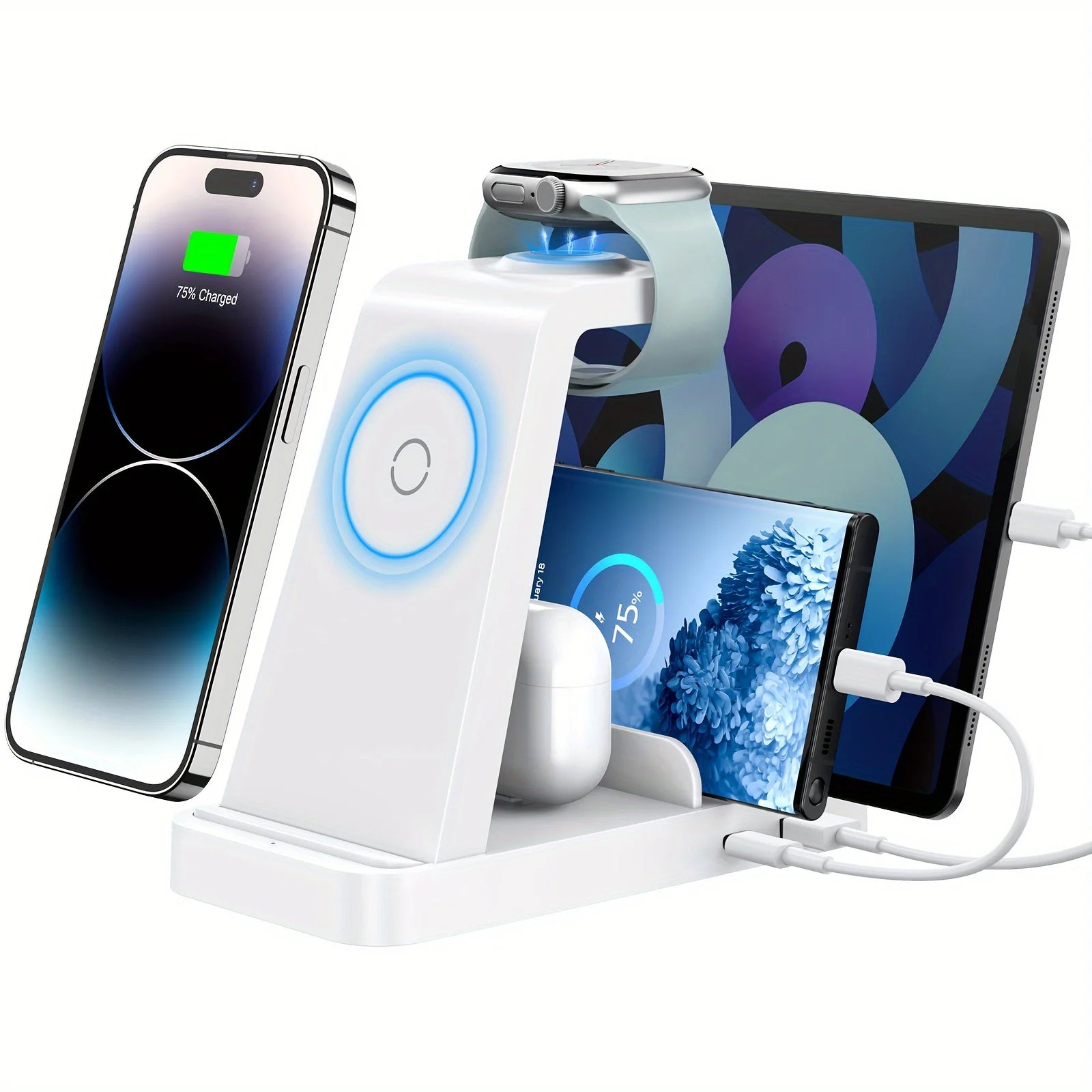 5-in-1 Fast Wireless Charging Station for iPhone 15/14/13/12 Pro Max, Apple Watch & AirPods – Multi-Device Charger