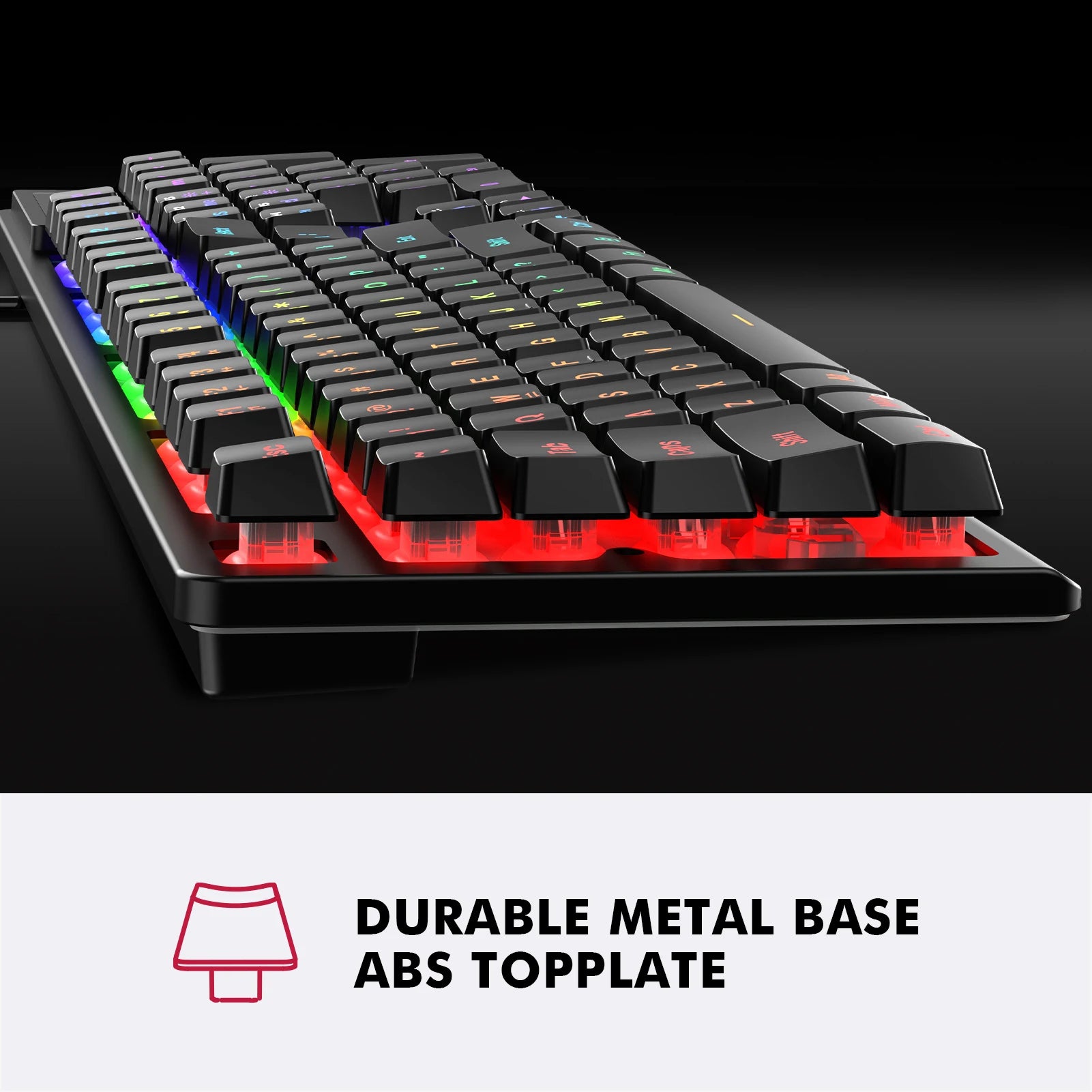 NPET K10V3 Gaming Keyboard – 104-Key Wired RGB Backlit Keyboard for Windows Laptop