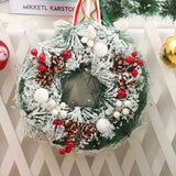 Christmas Hanging Wreath Decoration – Festive PVC Door Décor with Bow, Berries, Santa & Reindeer Design