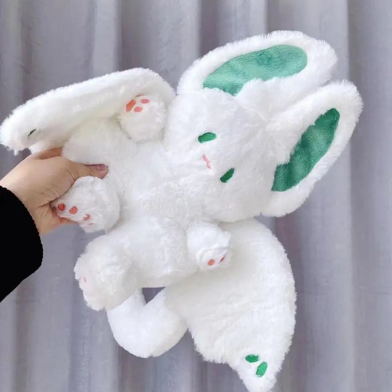 Bunny Plush Toy – 35cm Adorable Stuffed Rabbit Plushie with Bat Wings Design, Realistic Furry Hugging Pillow & Cute Home Decor