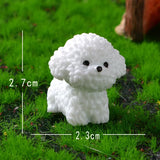 Mini Bichon Frise Dog Figurine – Cute Miniature Craft Ornament for Home, Desk, Car & Kids’ Room Décor