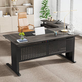 🖥️ Tribesigns 63" L-Shaped Executive Desk – Large Office Desk with File Cabinet, Drawers & Storage Shelves