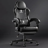Ergonomic Gaming Chair with Pocket Spring Cushion – High-Back Gaming & Office Chair with Massage Lumbar Pillow, Adjustable Footrest & Headrest