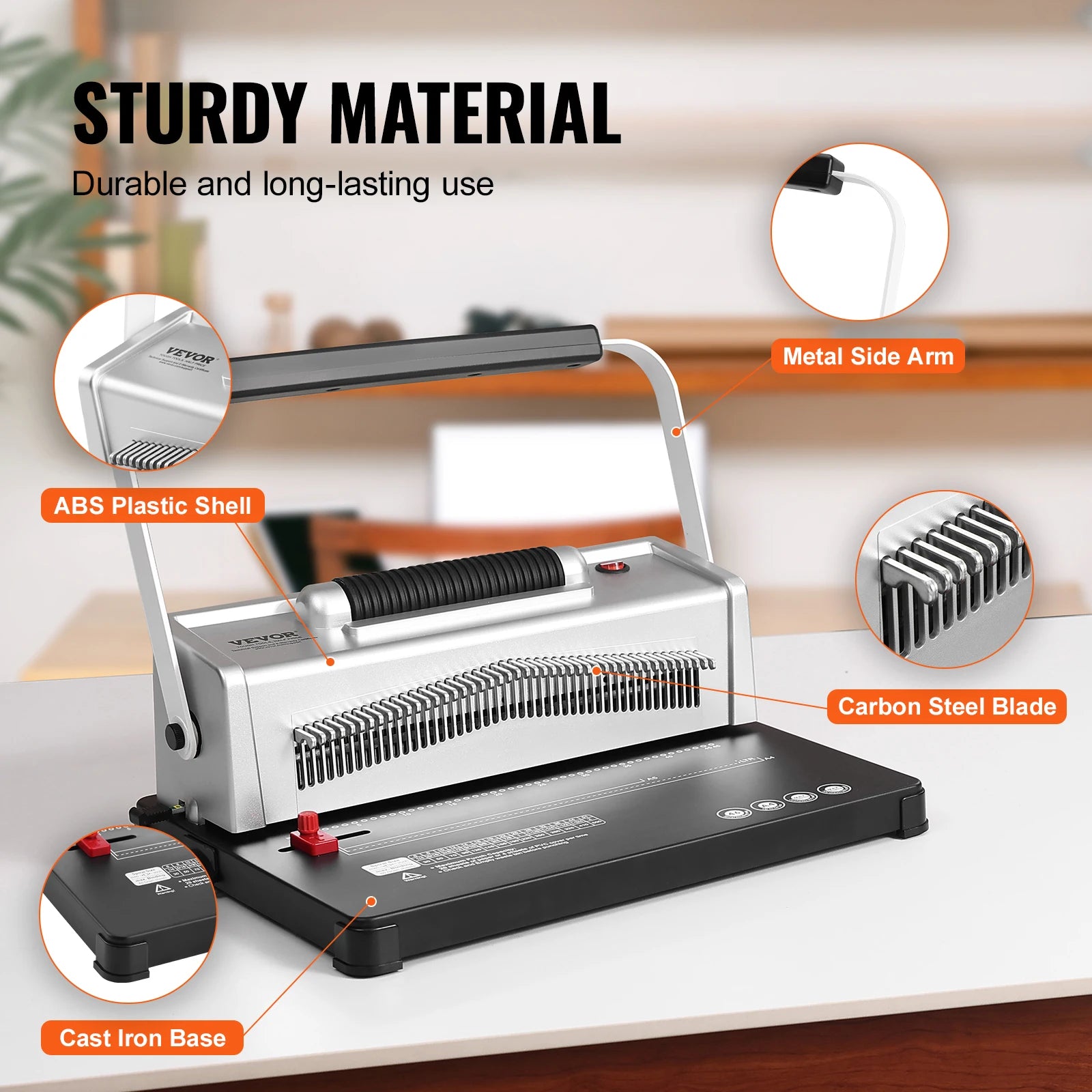 📚 SucceBuy Coil Binding Machine – 34-Hole Manual Spiral Punch Binder for 120 Sheets with Adjustable Spine