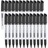 Fine Tip Dry Erase Markers – Black Whiteboard Erasable Pens, Precision Writing (24-Pack)