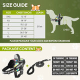 Service Dog Harness & Leash Set – Reflective No-Pull Training Vest with 10 Removable Patches, Multi-Color Options (S–XL Dogs)