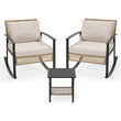 3-Piece Outdoor Rattan Patio Furniture Set with 2 Oversized Chairs & 2-Tier Coffee Table