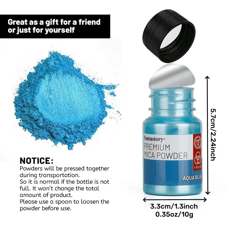 32-Color Mica Glitter Powder Set – Craft Supplies for Candle, Resin, Paint & DIY