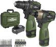 17V Brushless Cordless Drill & Impact Driver Set – 140Nm Power, 3-Speed, 2 Batteries + Full Accessories