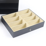 PU Leather Sunglasses Display Box with Glass Window – Jewelry Organizer for Glasses, Rings & Necklaces