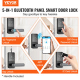 VEVOR Smart Lock 5-in-1 Smart Door Knob – Fingerprint, Keypad & App-Controlled Deadbolt with Independent Handle