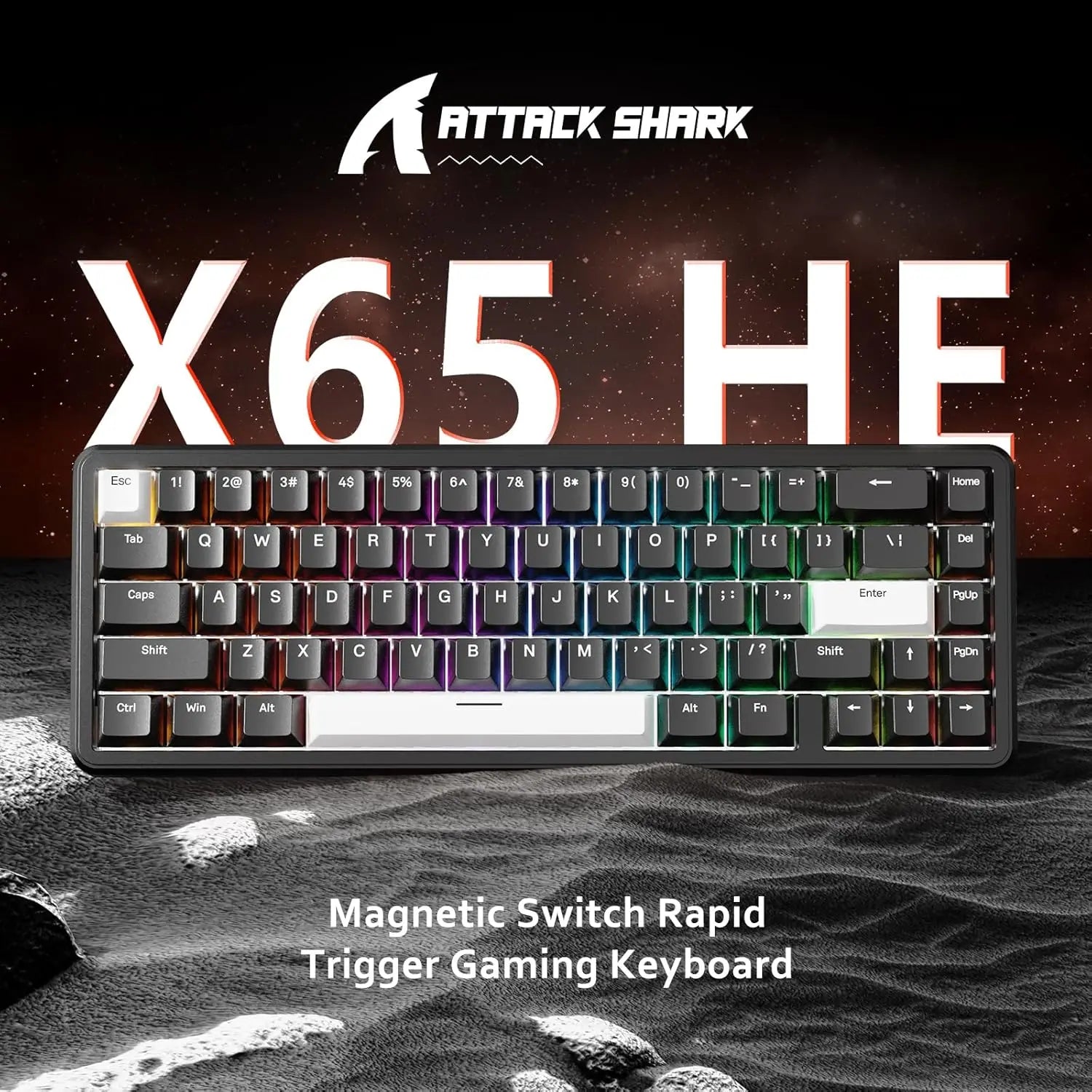 Mambasnake X Attack Shark X65 HE Wired Gaming Keyboard and R1 Mouse Combo – Rapid Trigger Magnetic Switch Keyboard with RGB Backlight