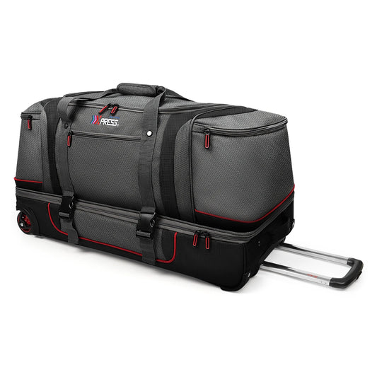30″ Rolling Duffel Bag with Wheels & Telescopic Handle – Drop-Bottom Travel Handbag/Luggage Bag for Men & Women