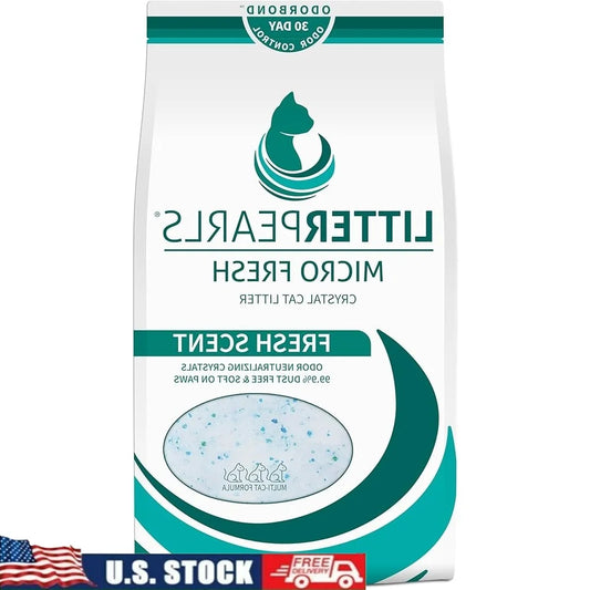 Micro Fresh Scented Crystal Cat Litter – Non-Clumping, OdorBond 30-Day Odor Control, Ultra-Absorbent & Soft Paw Comfort