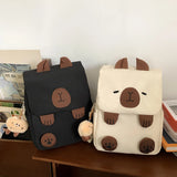 Kawaii Capybara Backpack for Women – Adjustable Strap School & Travel Bookbag with Zipper Closure