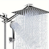 Bathroom Chrome-Plated Concealed Stainless Steel Pressurized Shower Set with Extended Lever Arm & Top Spray