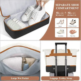 “Women’s Gym Duffel Bag with USB Charging Port, Shoe Compartment & Wet-Pocket Travel Weekender”