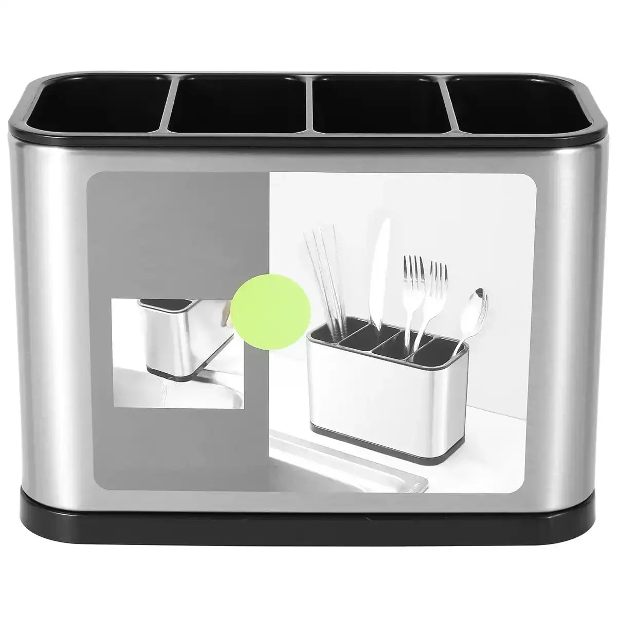 Premium Stainless Steel Utensil & Cutlery Holder – Large Capacity Countertop Organizer for Knives, Spoons & Forks 🥄🍴