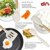 12-Pc Silicone Kitchenware Cooking Utensils Set – Non-Stick Spatulas, Egg Beaters & Storage Bucket