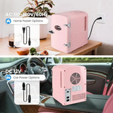 Portable Mini Fridge – 4 L / 6-Can Cooler & Warmer Compact Quiet Refrigerator with Observation Window